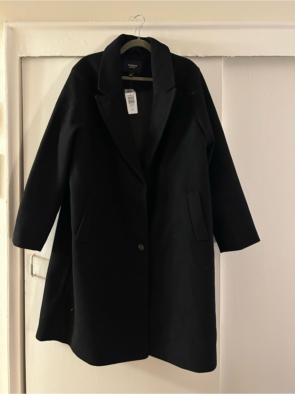 Women's Black Wool-Blend Coat
